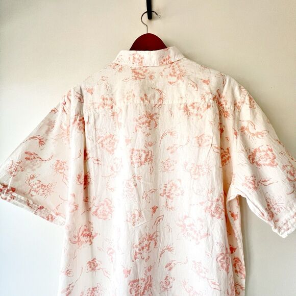Linen Floral Men’s XL WEATHERPROOF Vintage Dusted Clay Button Down Shirt - Picture 9 of 16